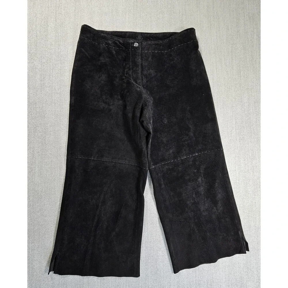 Provence D'amore Women's Black Suede Leather Capri Sz 8‎